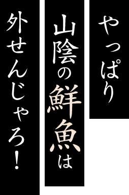 やっぱり 山陰の鮮魚は 外せんじゃろ!